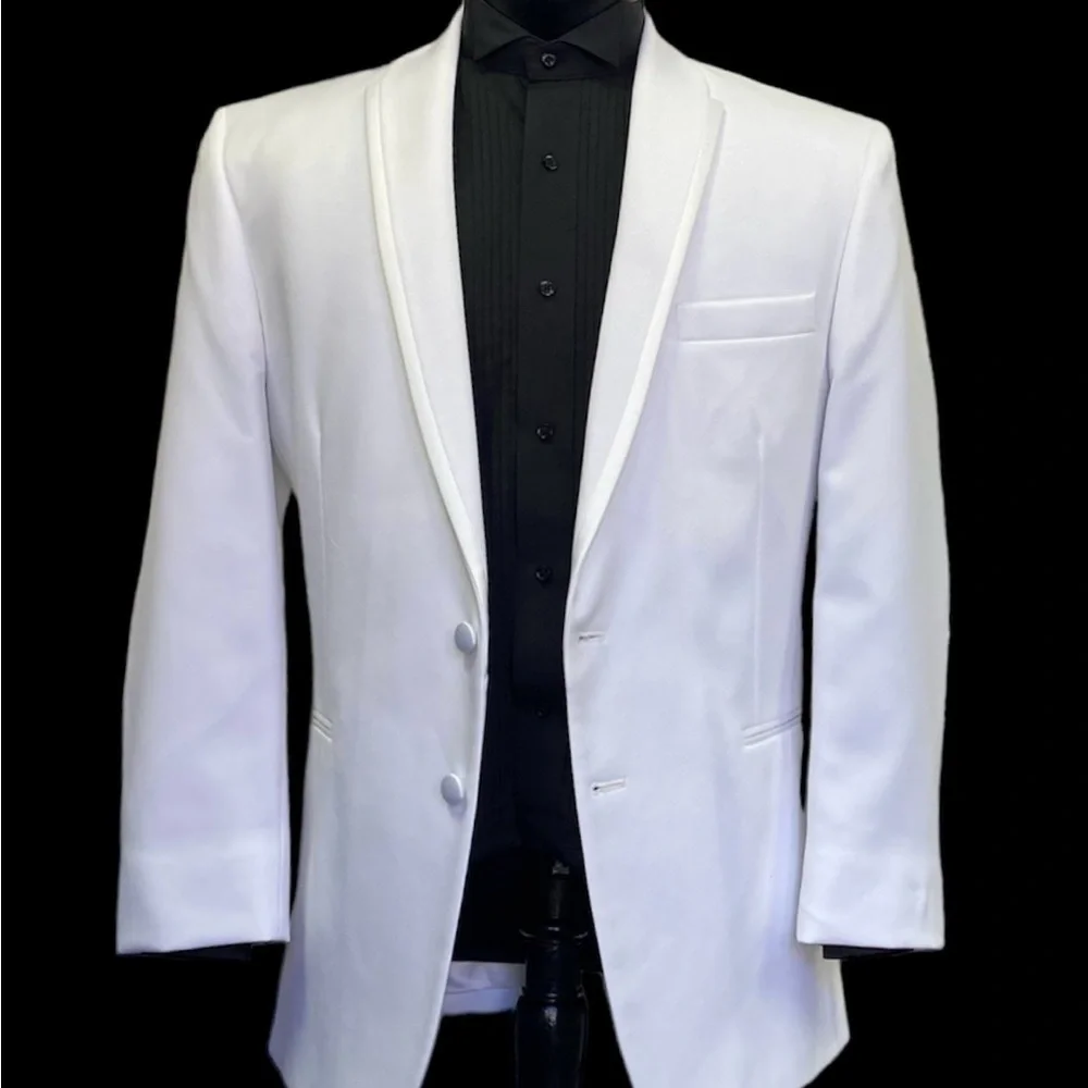 Men's White Tuxedo Jacket (LaStrada) - Modern Fit, Prom, Cruise, Formal - Picture 1 of 8